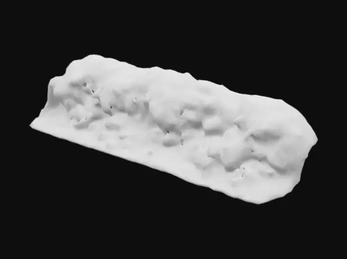 3D model for create a small stream lined by rocks