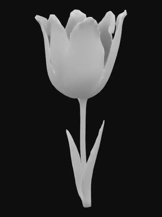 3D model for bioluminescent pink tulip