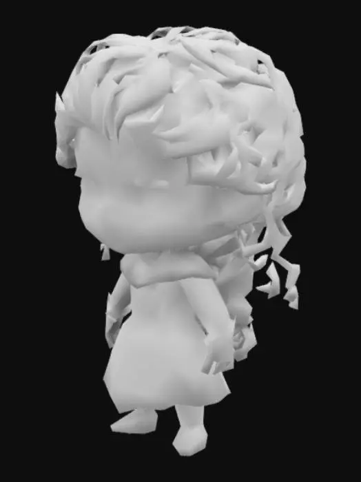 3D model for Merida from Brave, she has blue eyes Chibi art style. Clearly defined features. Highly stylized. Highly detailed. All walls and features at least 2mm thick. Include bold, recessed features with a depth of at least 2mm. Maintain sharp, clean lines with no unnecessary fine or jagged edges. Design embossed features to rise at least 2mm above the surface. Recess etched details at least 2mm deep for clarity.
