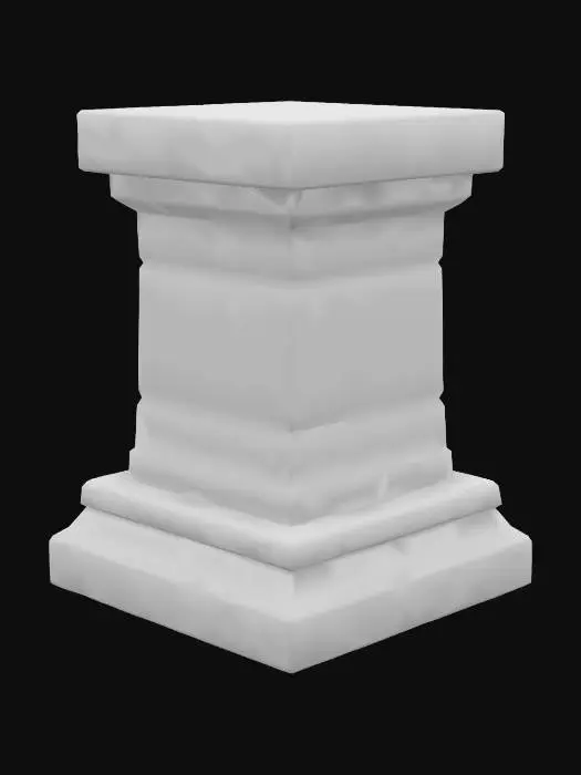 3D model for ancient aztec sculpture podium, with hieroglyphics and an intricate geometric design
