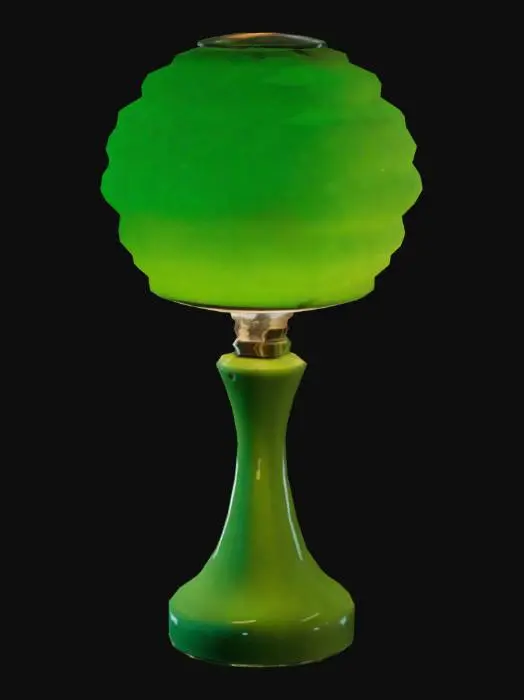 3D model for retro avocado green lamp from the 70s.  Bioluminescent light. 

