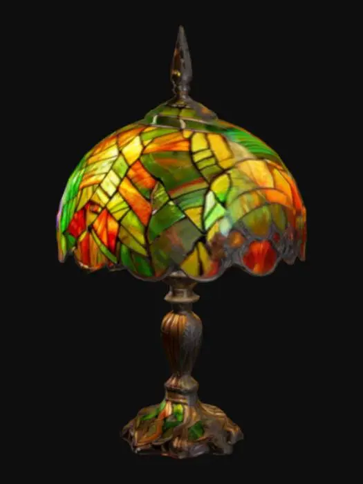 3D model for #realistic# (incredible attention to detail), Victorian Tiffany style,  AMMOLITE  lamp