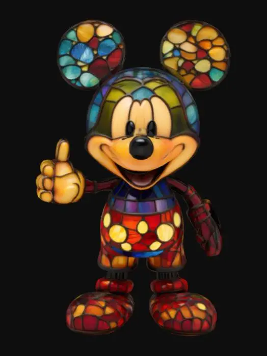 3D model for Stained Glass Mickey Mouse