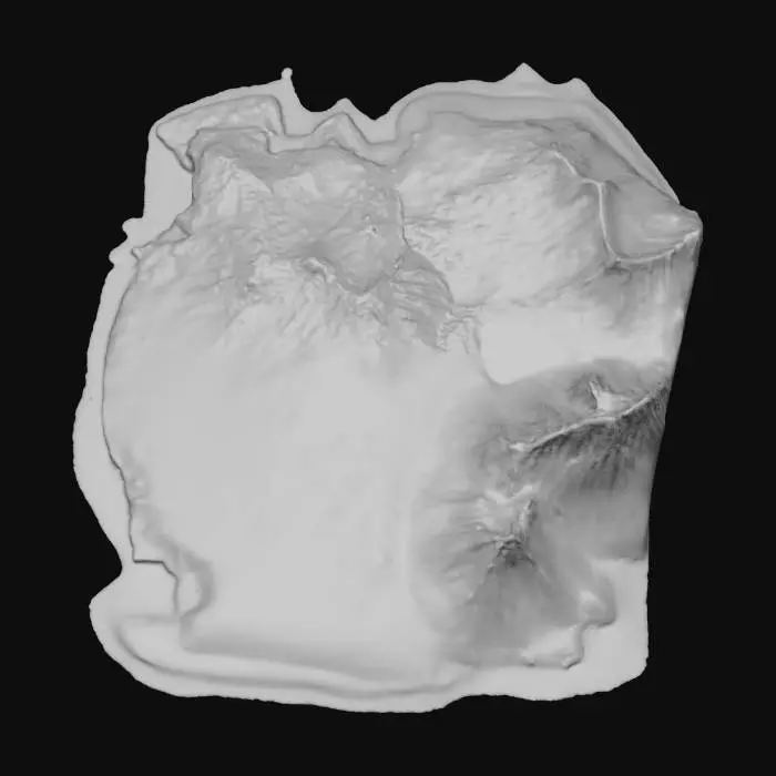 3D model for top right corner of the map has mountains. It’s in a mountain snowy range and then on the other side so the top left there is a canyon/desert and then at the bottom right it is a planes area and then at the bottom left it hills