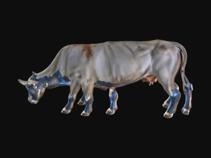 3D model for Рельефная картина на которой пасутся две коровы 