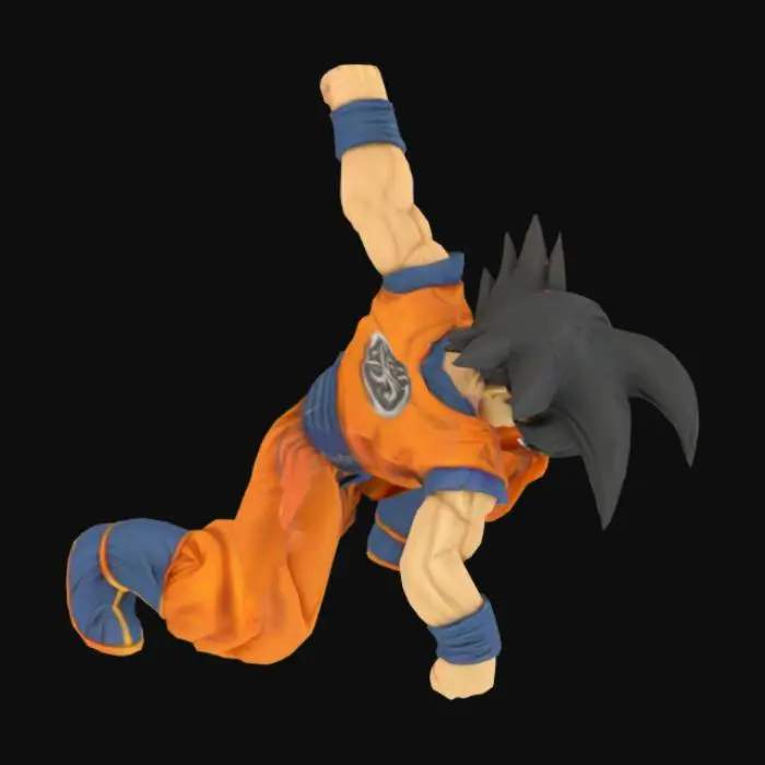 3D model for create an sun goku standing

