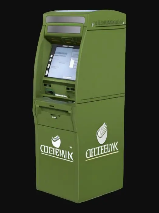 3D model for Green ATM Model, low poly, 4k details texture,