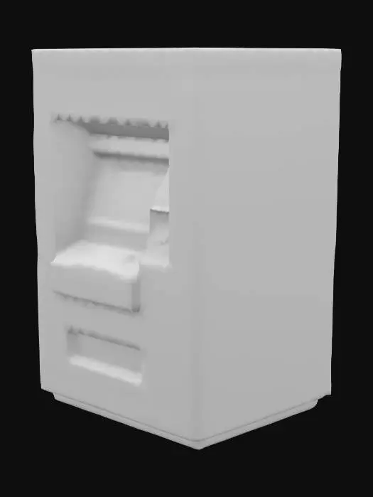 3D model for low poly bank cube automatic, detailed, stable
