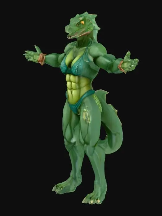 3D model for Lizard Warrior in Bikini