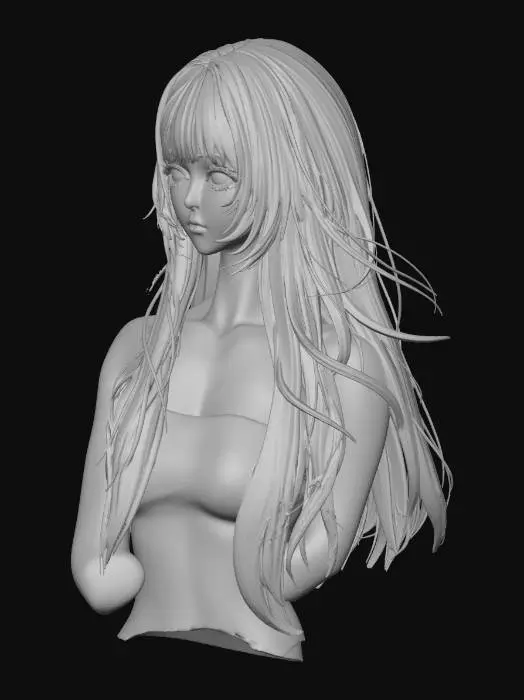 3D model for 청순한 표정의 소녀 초상화