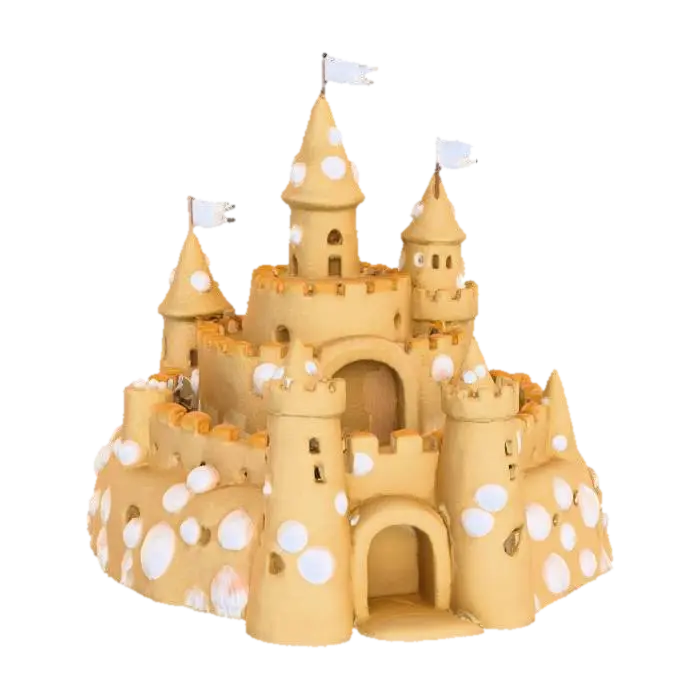 SAND CASTLE - Architectural 3D model, vytvořený pomocí AI