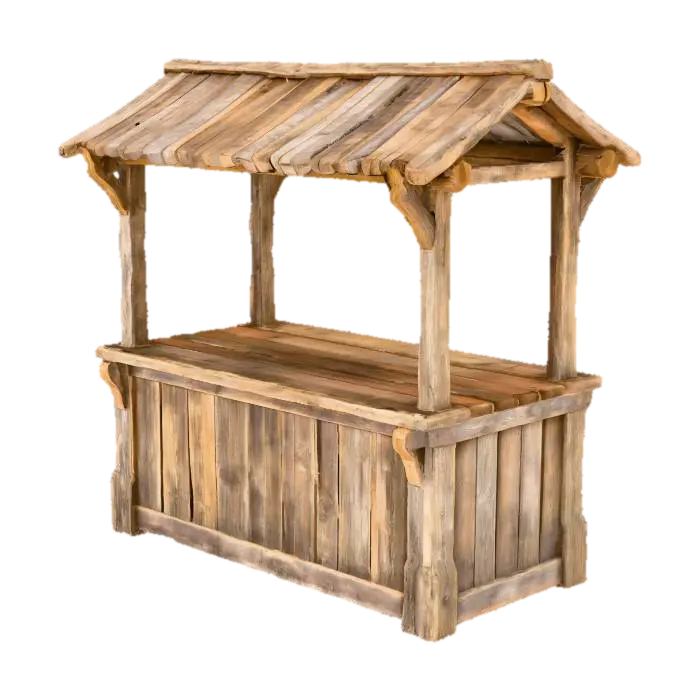 โมเดล 3D ของ Rustic Market Stall - Display สร้างโดย AI