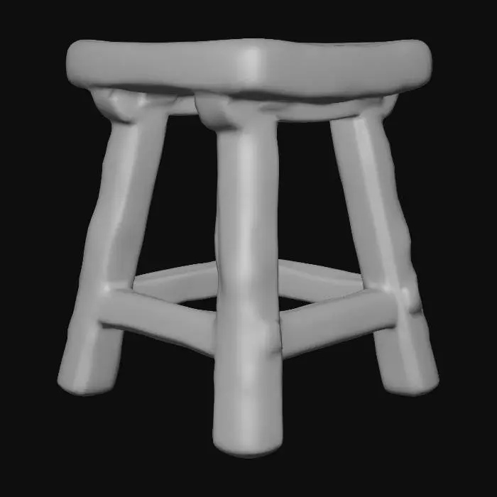 3D model for Rustic Wooden Stool
