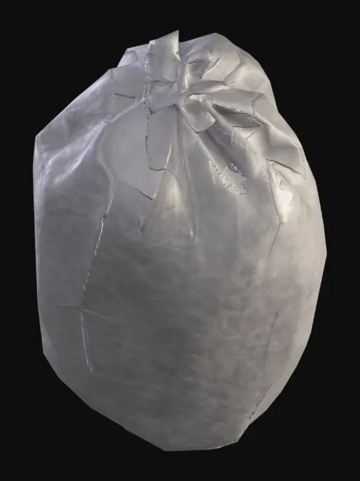 3D model for Simple low poly dark trash bag