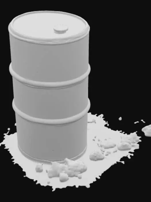 3D model for A rusted old toxic waste barrel, post apocalyptic