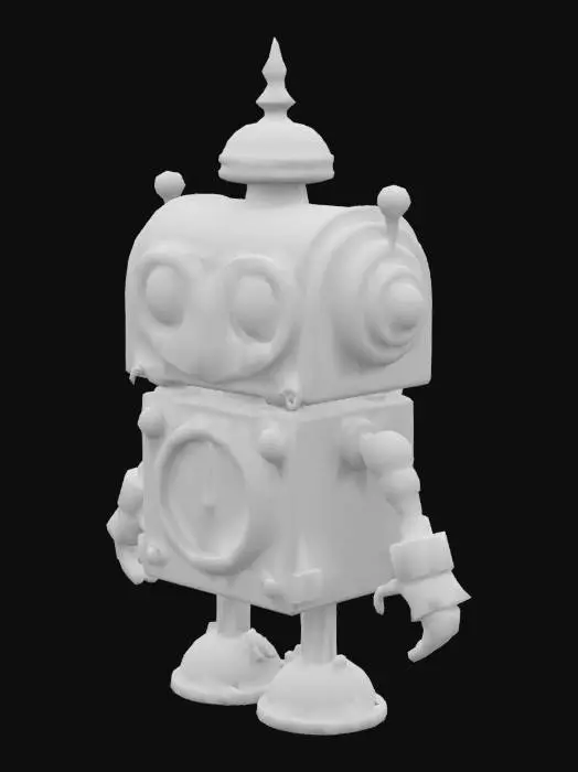 3D model for (London) big Ben as a cute chibi clock robot