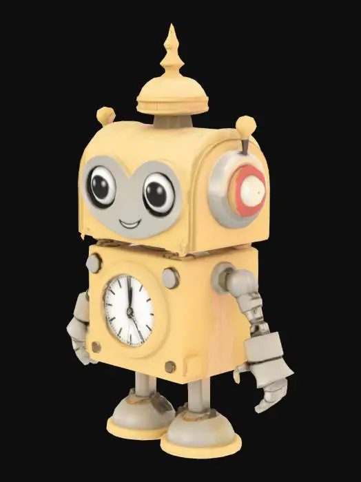 3D model for (London) big Ben as a cute chibi clock robot