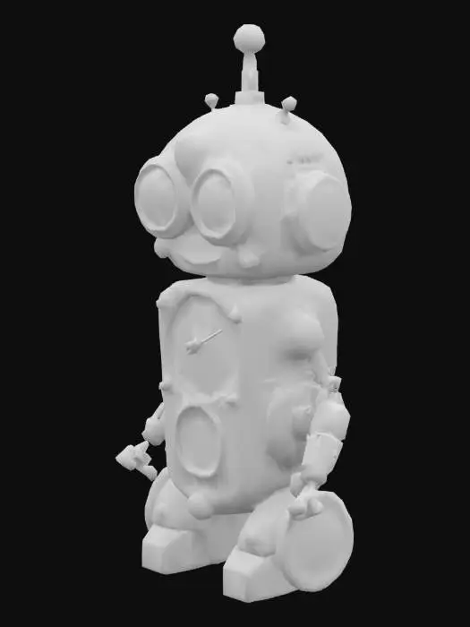 3D model for (London) big Ben as a cute chibi clock robot