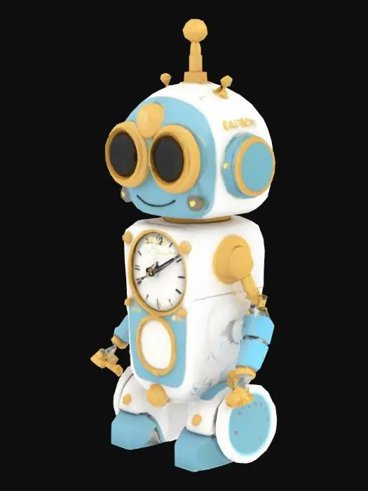 3D model for (London) big Ben as a cute chibi clock robot