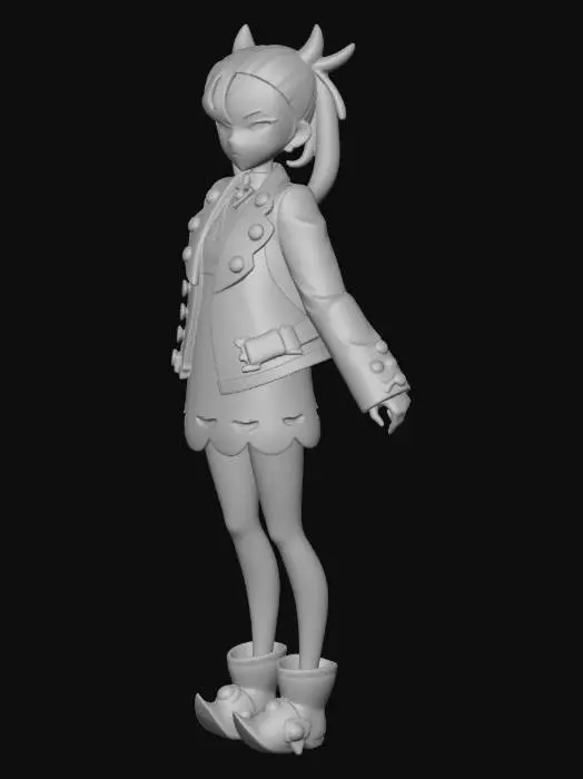 3D model for Character in Pink Dress with Leather Jacket