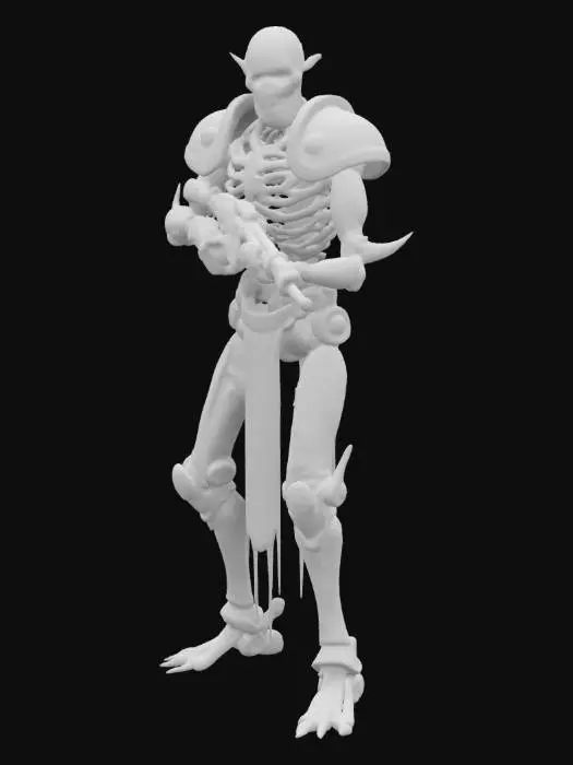 3D model for necron warrior with gauss rifle