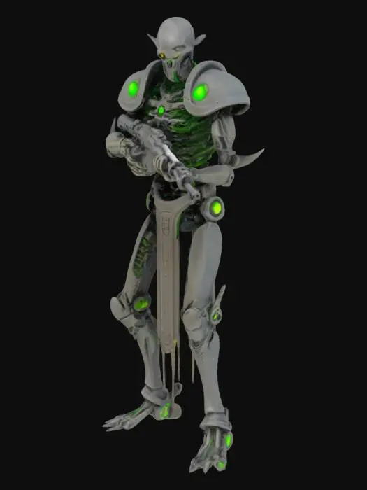 3D model for necron warrior with gauss rifle