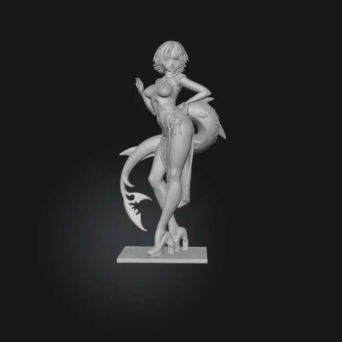 3D model for Jane Doe in blue chinese dress