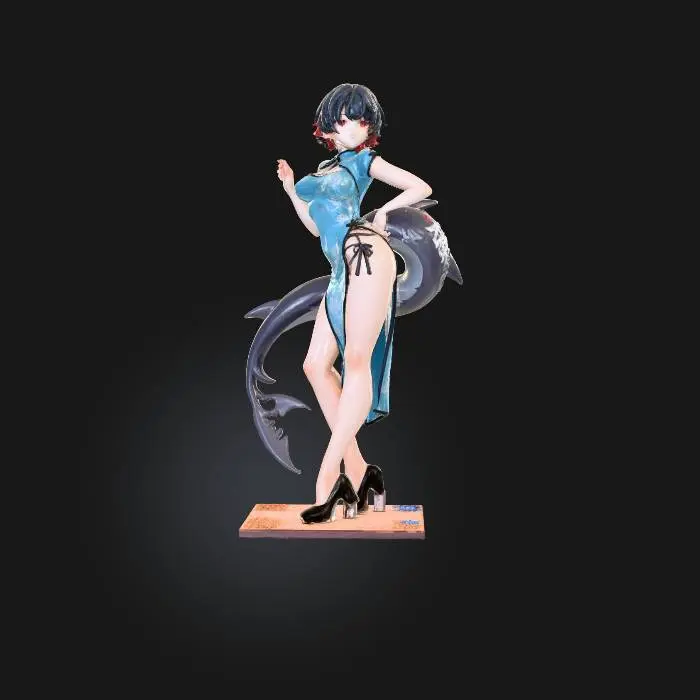 3D model for Jane Doe in blue chinese dress