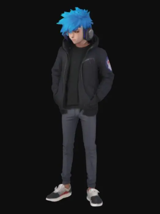 3D model for create me a vtuber character make him male
