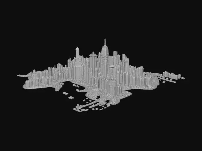 3D model for 香港地图模型
真实的风格
体现香港的街景，地形地貌