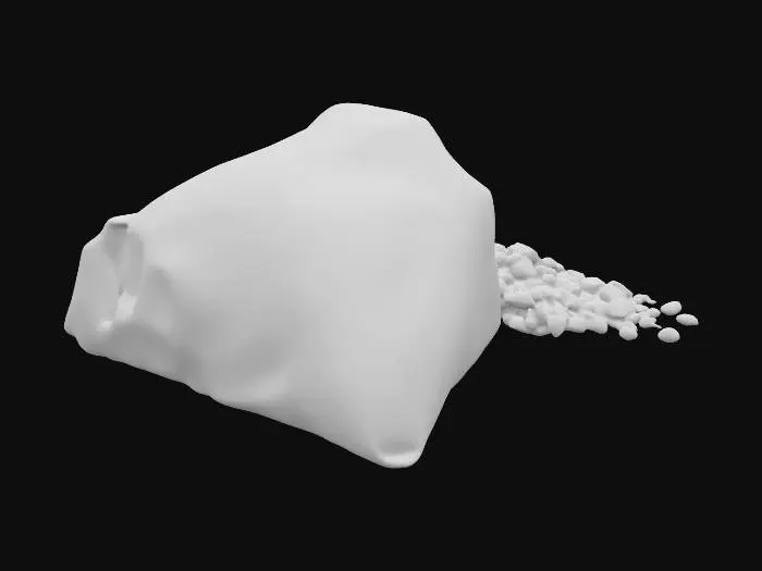 3D model for Sack of coal, open spilling out