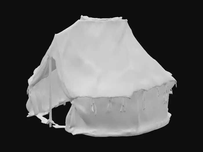 3D model for Large medeival double man tent, leather