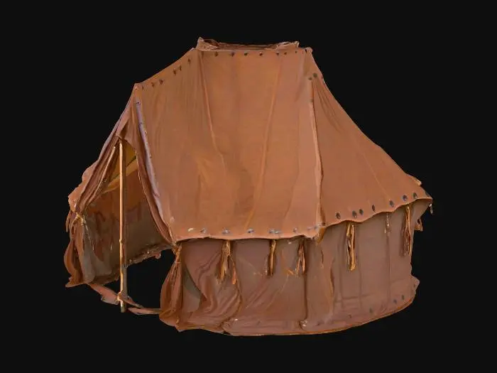 3D model for Large medeival double man tent, leather