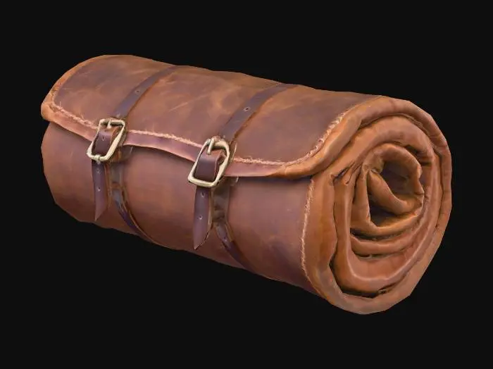 3D model for Rolled up bedroll leather

