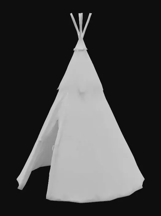 3D model for Hollow, cone, fabfric, tent top, Teepee