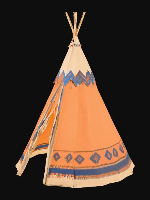3D model for Hollow, cone, fabfric, tent top, Teepee