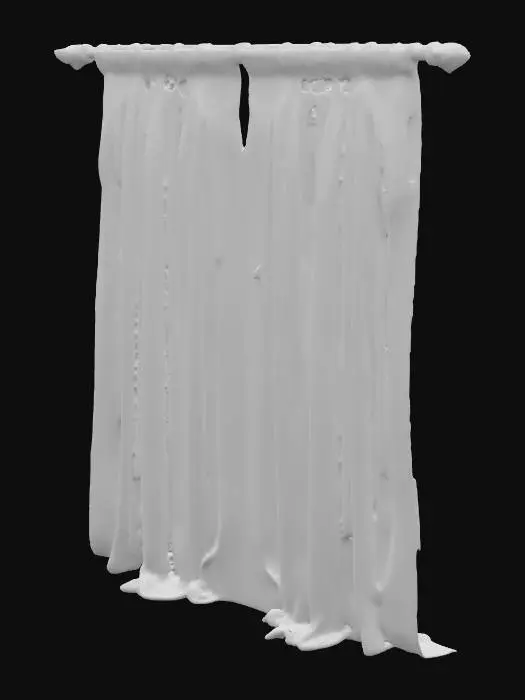 3D model for cloth panel tall long, wide curtain closed