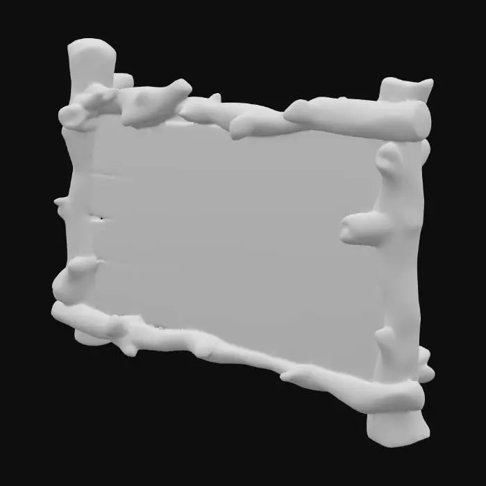 3D model for Viking wooden sign, blank
