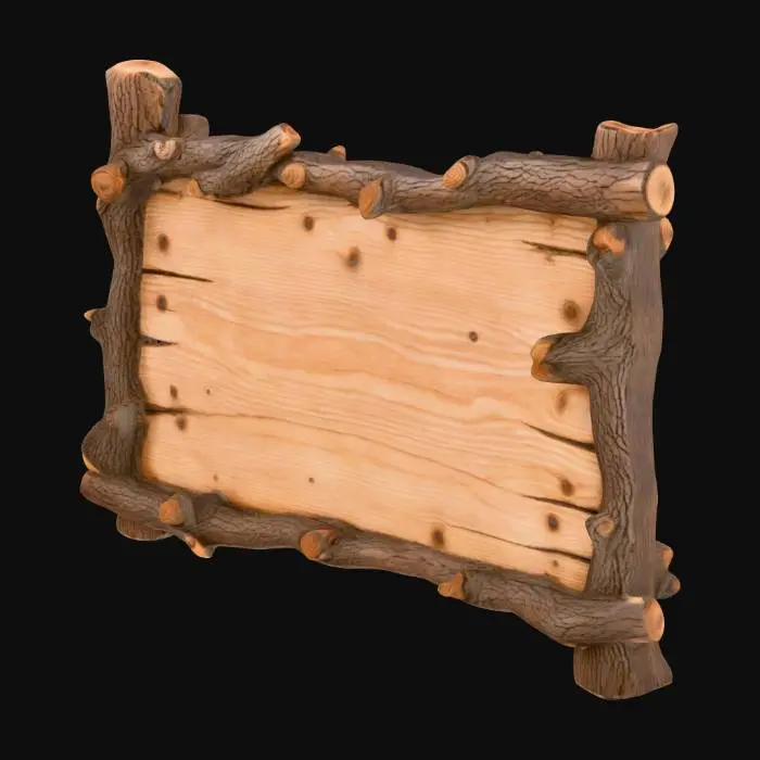 3D model for Viking wooden sign, blank
