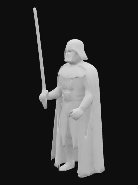 3D model for star wars darth vader holding lightsaber looking epic