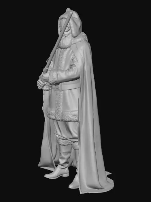 3D model for Do a santa combined with darth vader to make santa vader with a candy cane coloured light saber