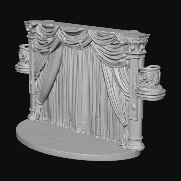 3D model for Crimson Velvet Curtain