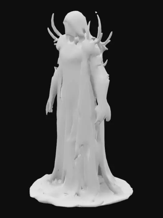 3D model for fantasy floating wraith, body is wrapped in a black and electric green armored ghost robes , spiked arms with claws, in attack, extremely details, high resolution texture, epic stance. Glowing eyes, metallic accents throughout. Radiating ghostly eminence.