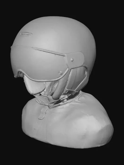 3D model for make me a ski helmet called with meta ai raybans built into them. use the research below to make the concept with color,

 In a collision, both athletes exert equal and opposite forces on each other, with the helmet receiving impact force and working to reduce head acceleration.

The helmet uses carbon fiber shell, foam middle layer, inside gel layer, and optional smart sensors for impact detection.