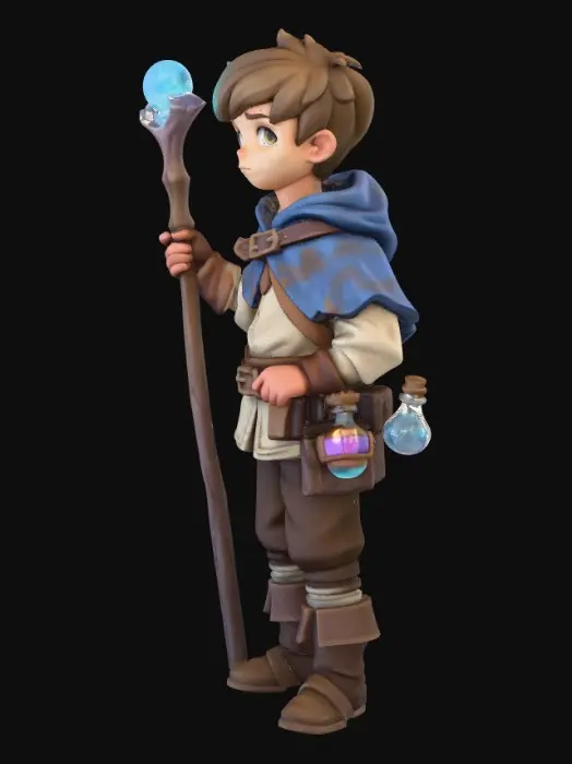 3D model for Young Apprentice Mage