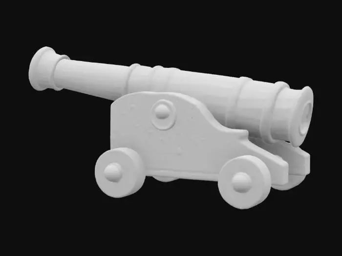 3D model for A mini cannon that fires sticky mudballs to trap foes or sabotage ships.