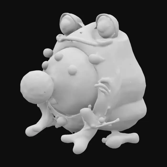 3D model for This cartoon frog pirate's shield is a wooden lily pad shape with a metal center, decorated with frog footprints and seaweed.