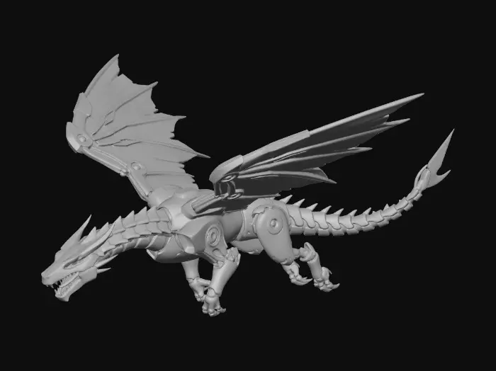 3D model for Azure Mecha Dragon