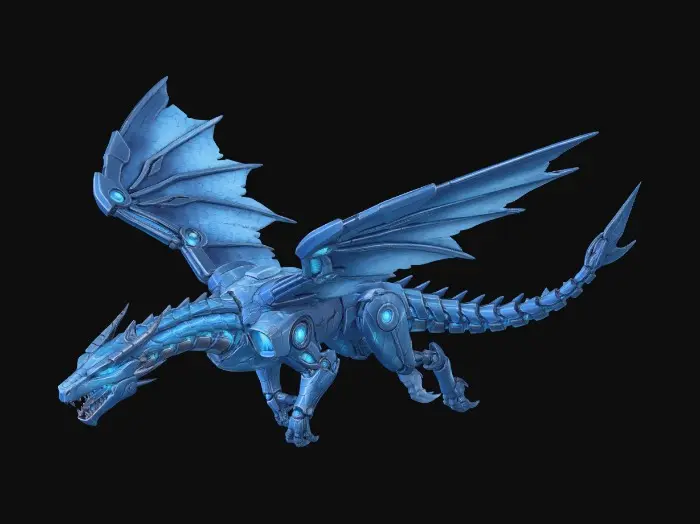3D model for Azure Mecha Dragon