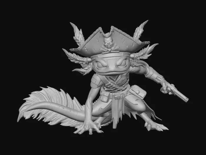 3D model for Axolotl cyber pirate